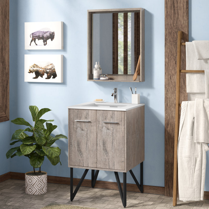 Union Rustic Ellison 24 Single Bathroom Vanity Set With Mirror