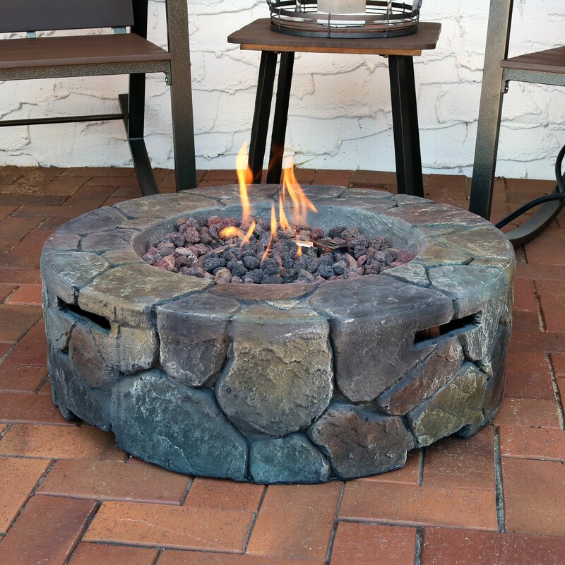 Loon Peak Blaser Cast Stone Propane Fire Pit Reviews Wayfair