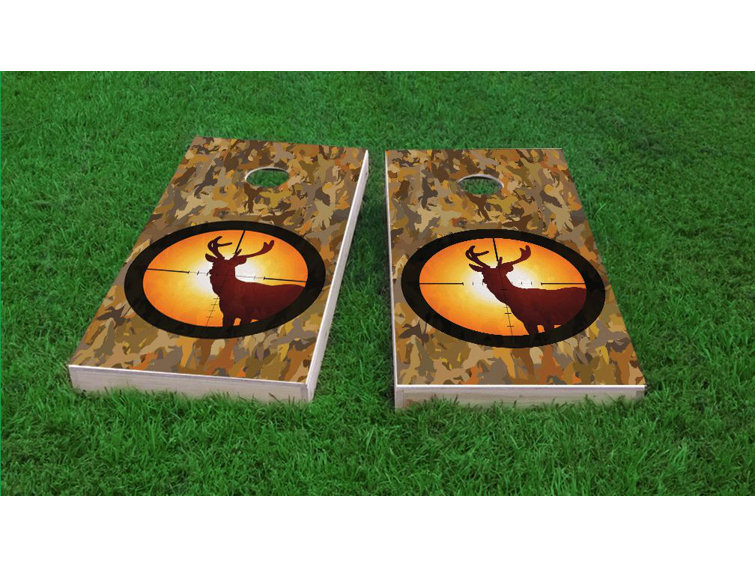 Custom Cornhole Boards Camo Deer Hunter Cornhole Game Set Wayfair Custom Cornhole Boards Camo Deer Hunter Cornhole Game Set Wayfair
