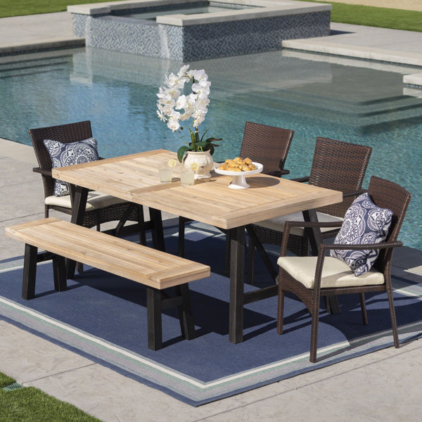 17 Stories Polen Rectangular 6 - Person 70.5'' Long Dining Set with ...