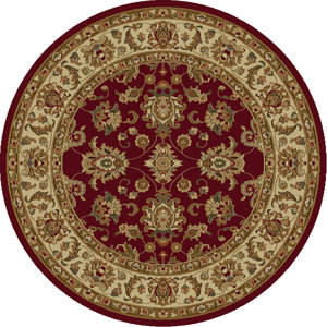 Ikin Red & Ivory Kashan Area Rug