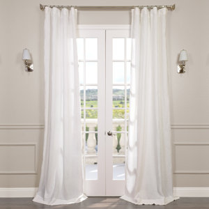 Pyrogi Solid Sheer Rod Pocket Single Curtain Panel