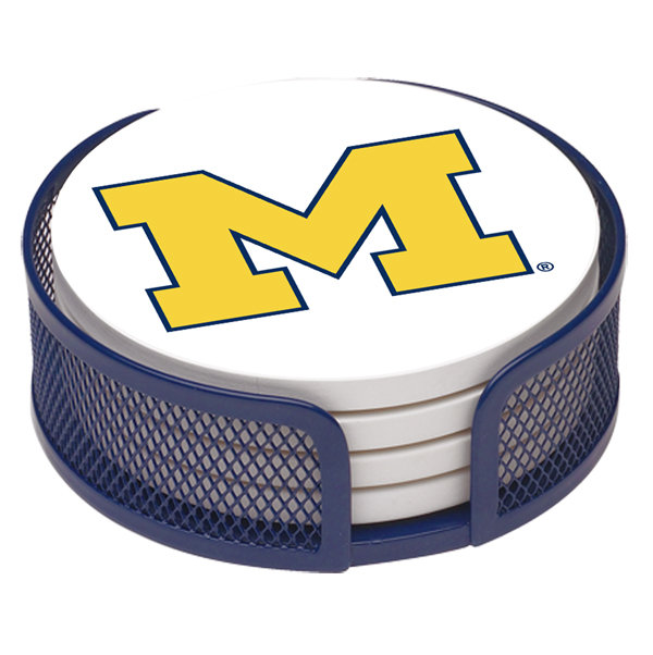 Thirstystone University Of Michigan Collegiate Gift Set 5 Piece Coaster Set With Holder Reviews Wayfair