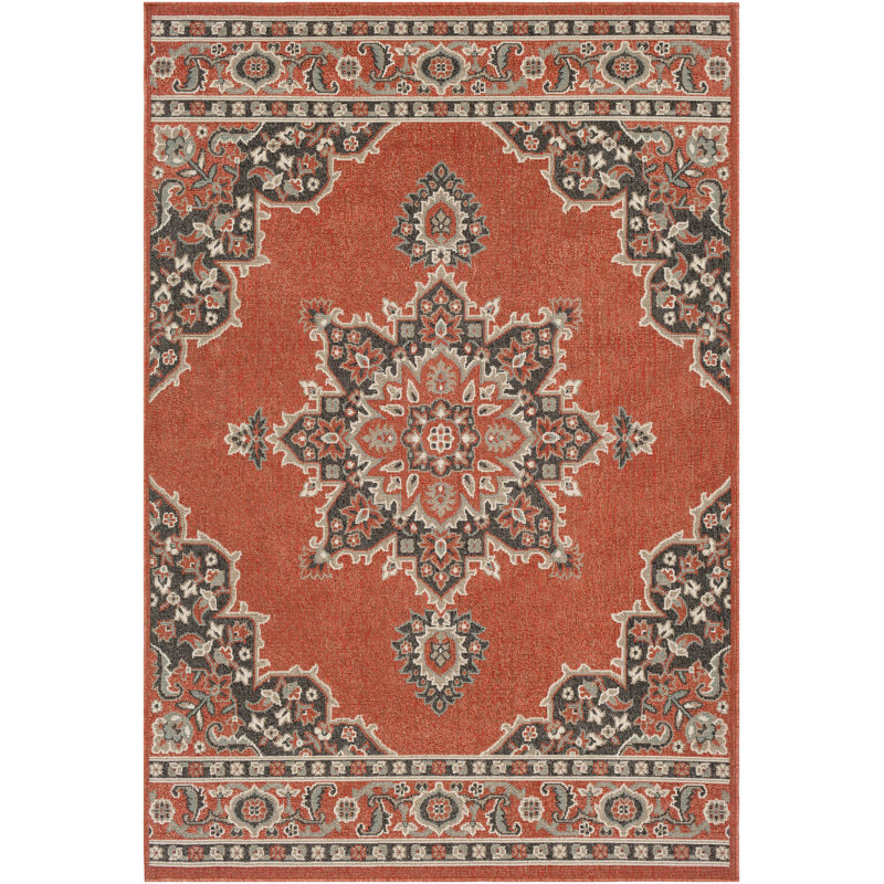 Grovelane Cora Oriental Black Sea Foam Burnt Orange Area Rug Burnt Orange Area Rug