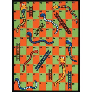 Play Carpet Snakes with Ladders Kids Indoor/Outdoor Area Rug