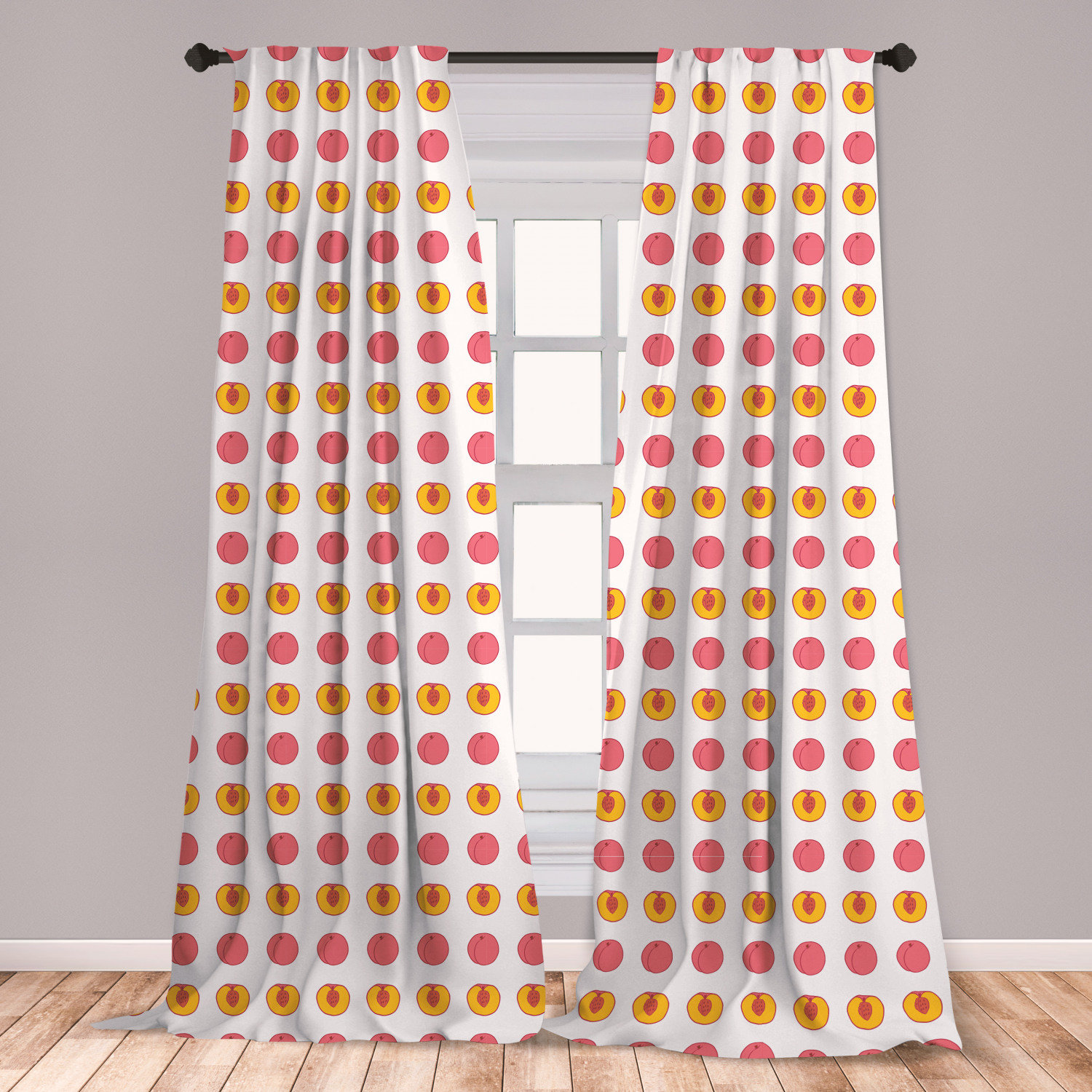 East Urban Home Peach Room Darkening Rod Pocket Curtain Panels