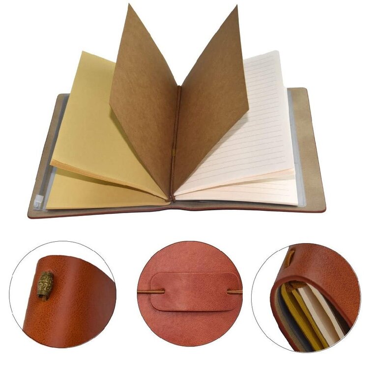 Leather Writing Vintage Journal for Men With Lock Notebook 160 Spiral Papers 7 for sale online 