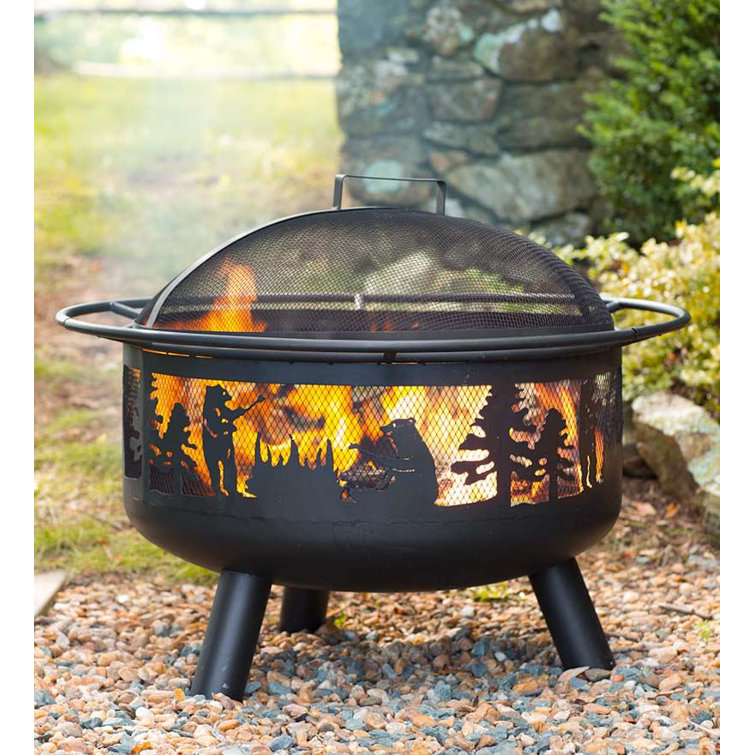 Plow Hearth 23 H X 30 W Steel Wood Burning Outdoor Fire Pit With Lid Reviews Wayfair