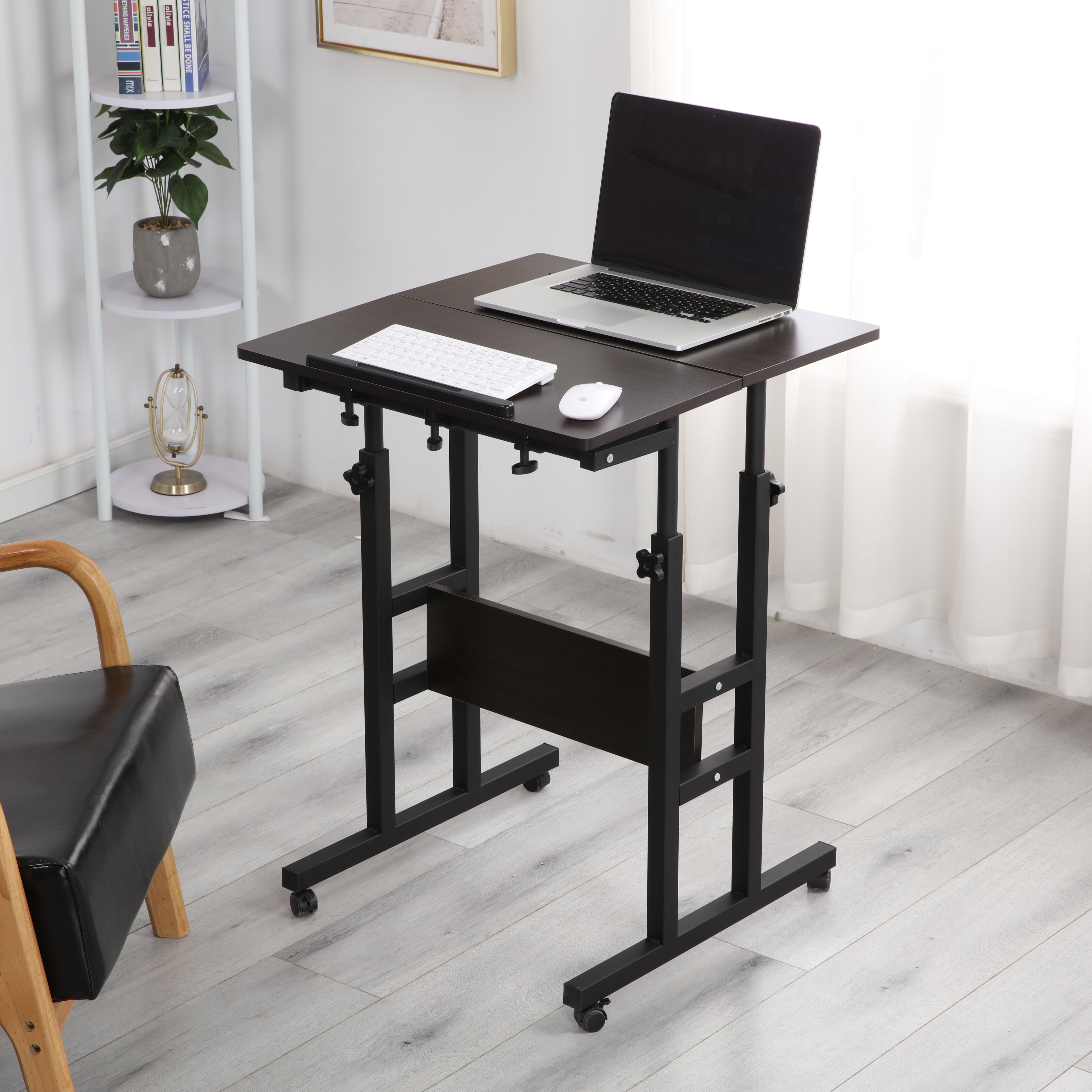 Adjustable Height Desk Laptop Office Home Movable Portable Small Side Cart Table 