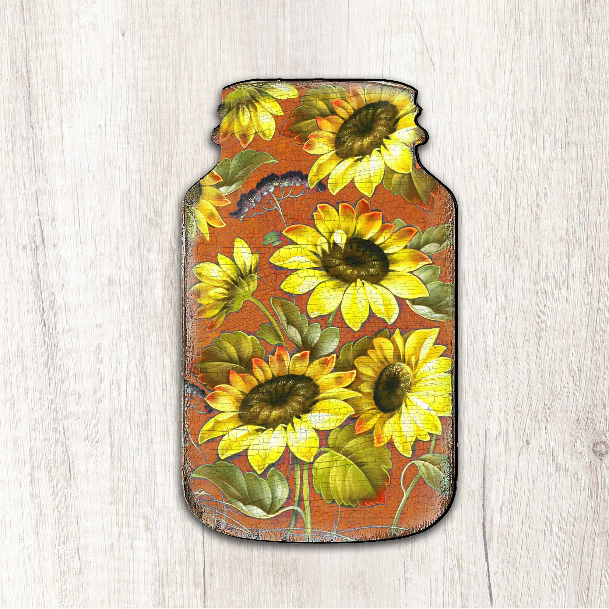 Rosalind Wheeler Sunflower Mason Jar Wall Decor Wayfair