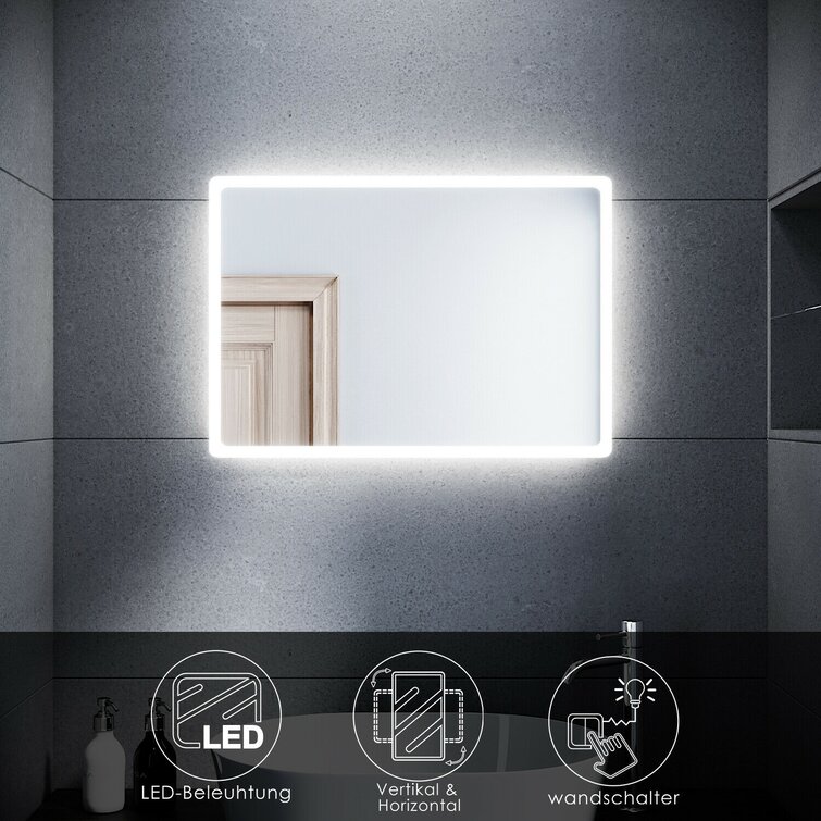 Alu minium LED Kalt weiß licht Badezimmer Bad Wand spiegel schrank möbel 40 x 60 