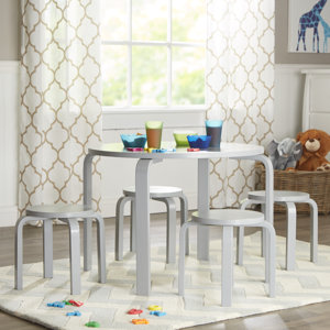 Anrey Kids' 5 Piece Round Table and Stool Set
