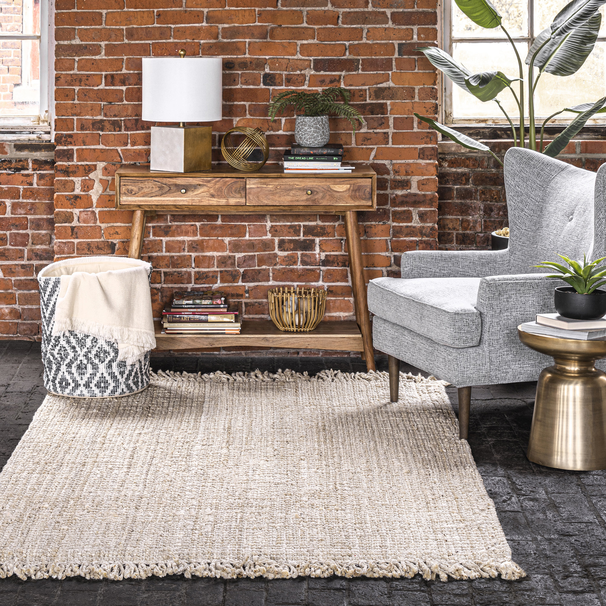 Elana Handmade Flatweave Jute/Sisal Ivory Area Rug