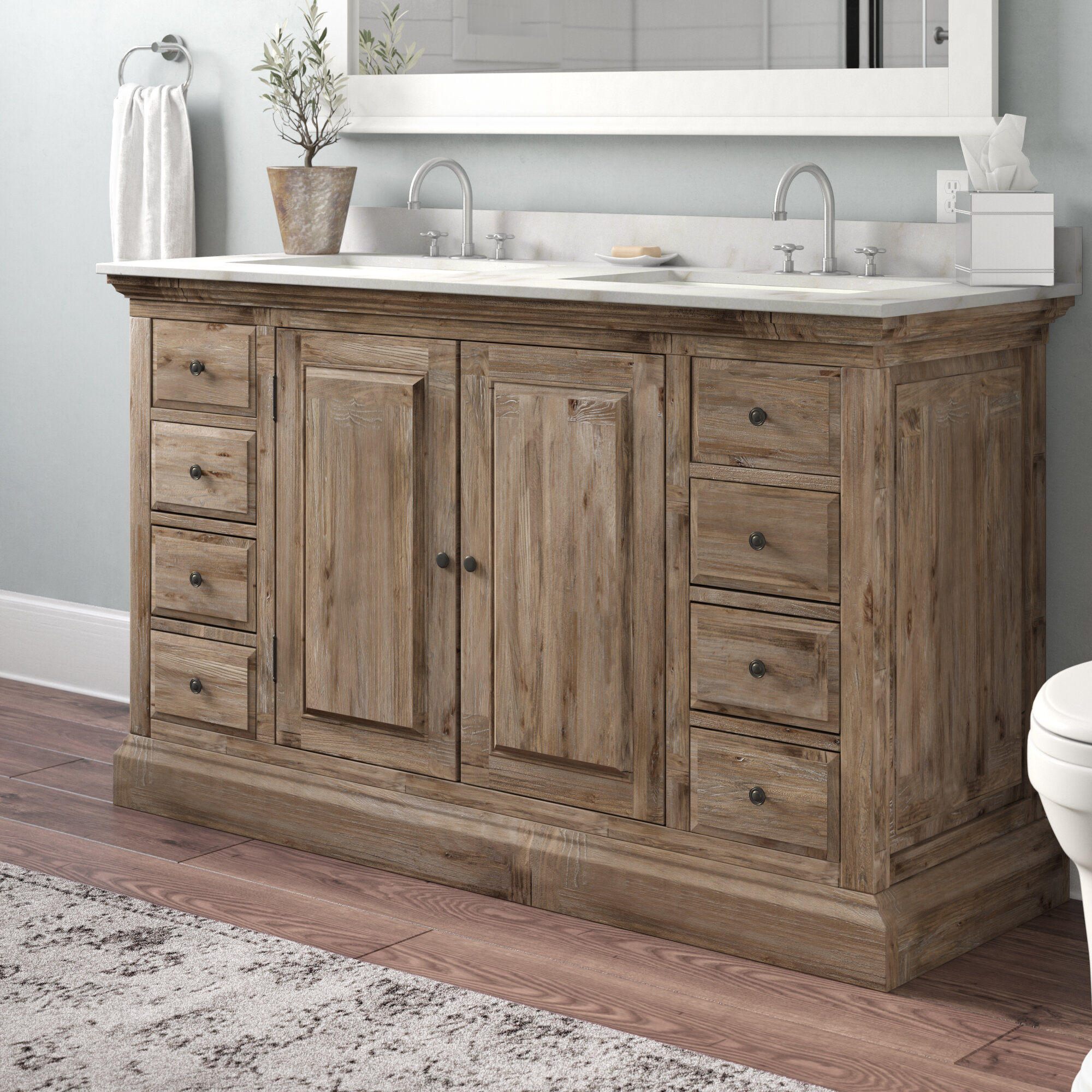 Laurel Foundry Modern Farmhouse Clemmie 61 Double Bathroom Vanity