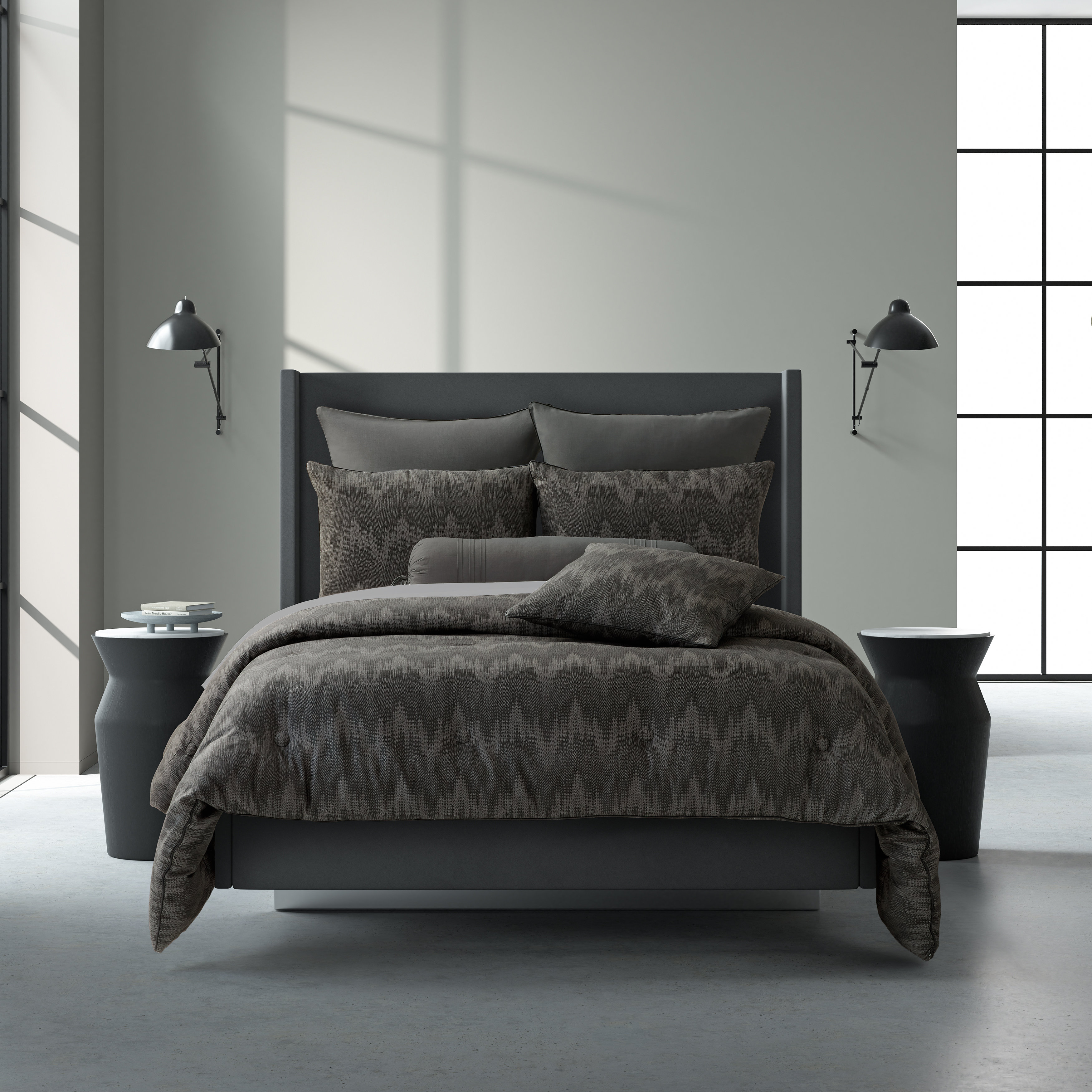 17 Stories Adrion Black Standard Cotton 