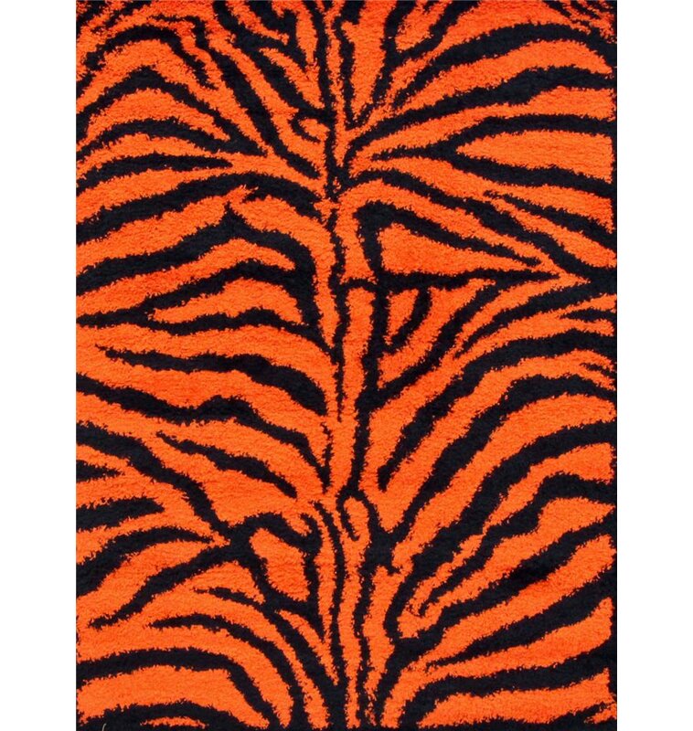 orange zebra rug