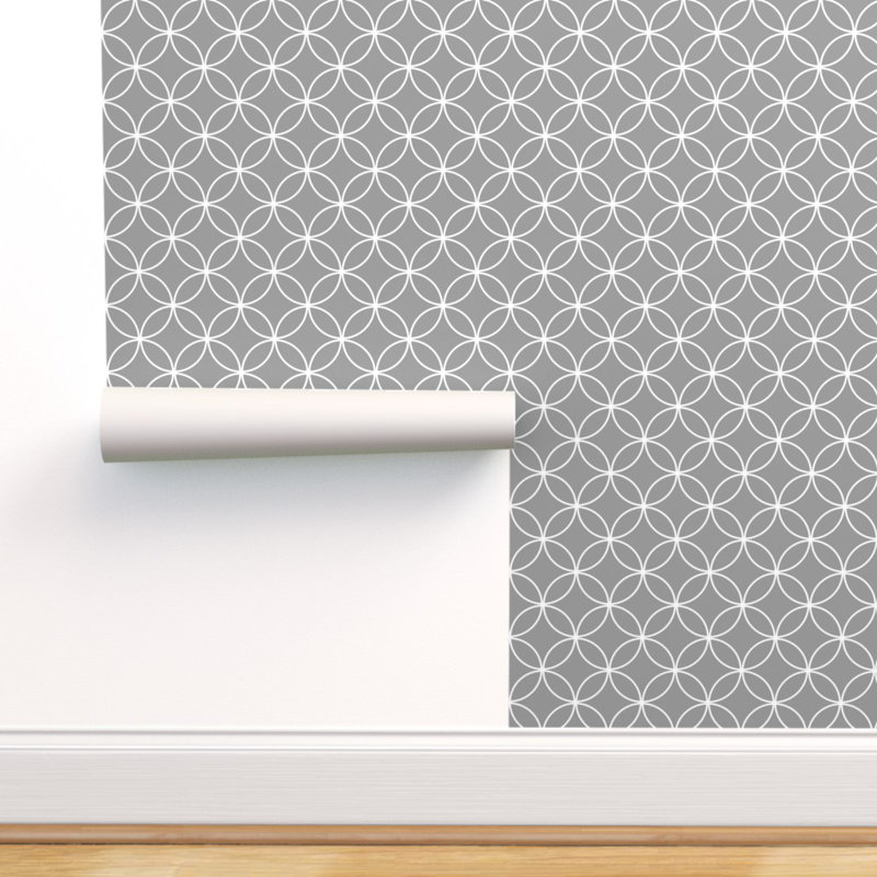 Brayden Studio Grey Circles Wallpaper Circle Lock Modern Cottage