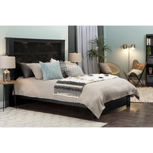 Gloria Queen Platform Bed with King Headboard by South Shore