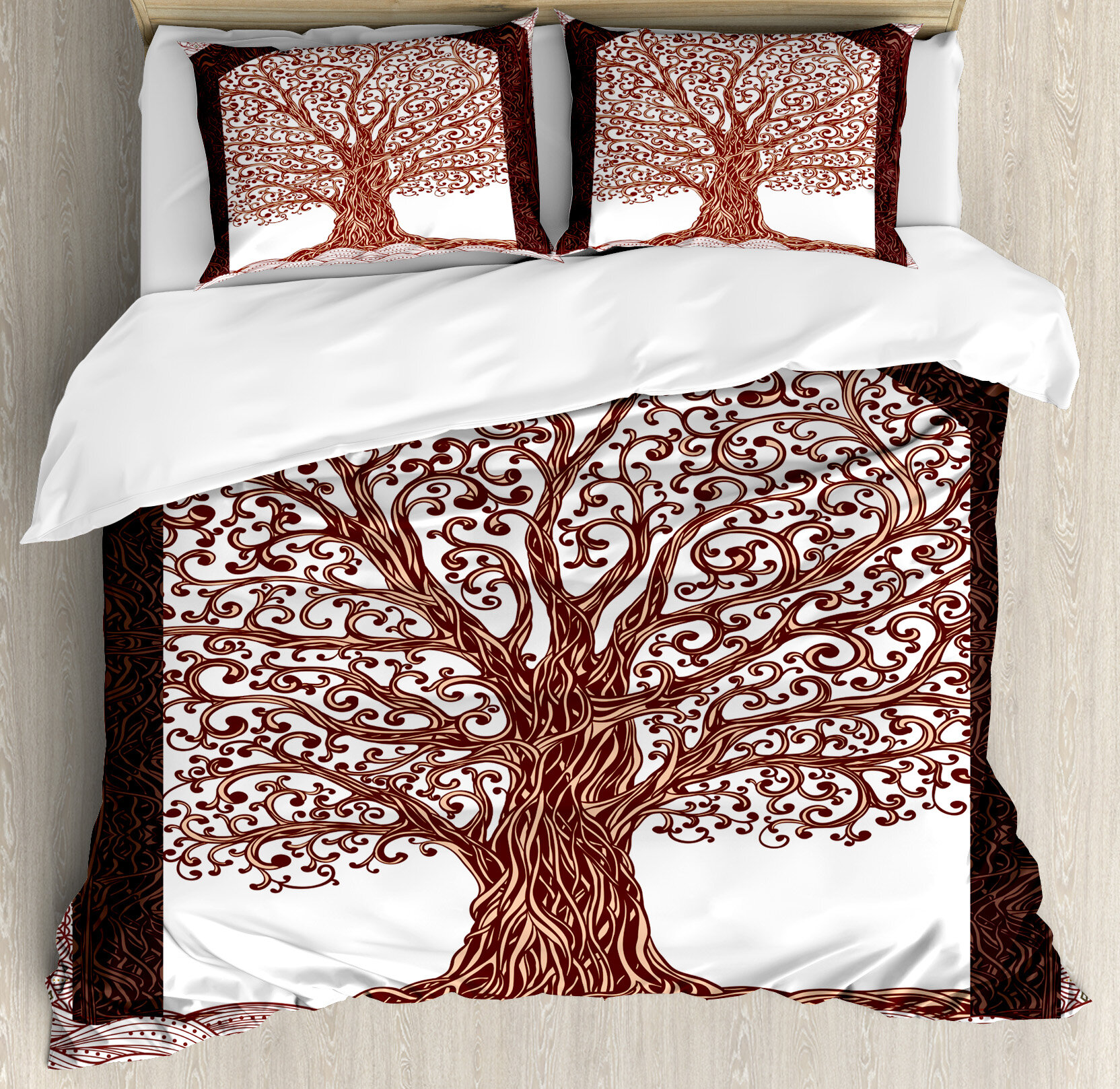 Ambesonne Nature Hand Drawn Tree Duvet Cover Set Wayfair