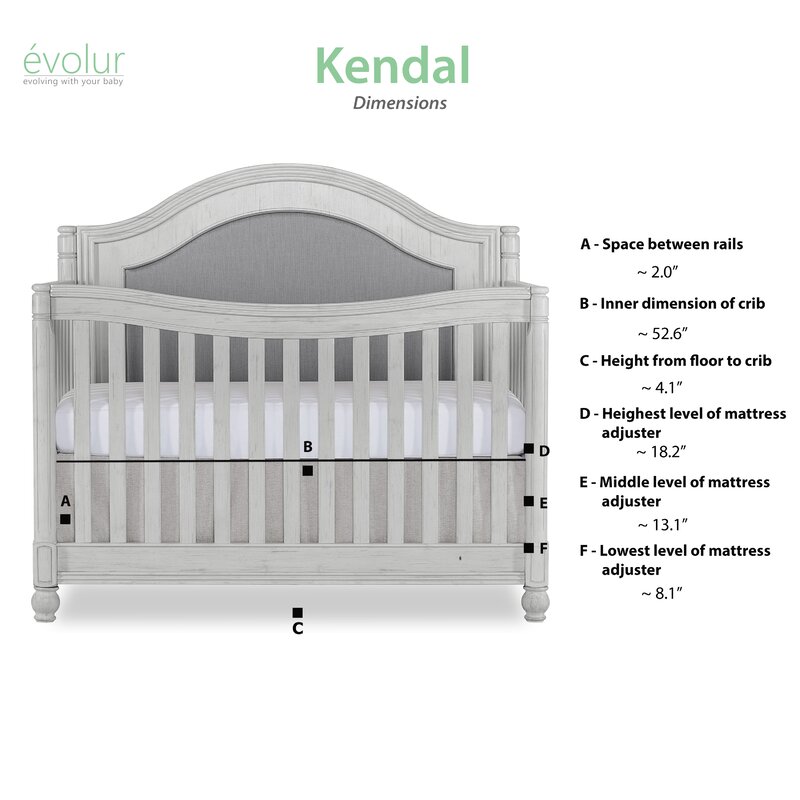 Evolur Kendal Curve Top 5 In 1 Convertible Crib Wayfair