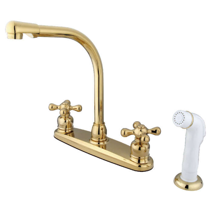 Kingston Brass Victorian High Arch Double Handle Kitchen Faucet