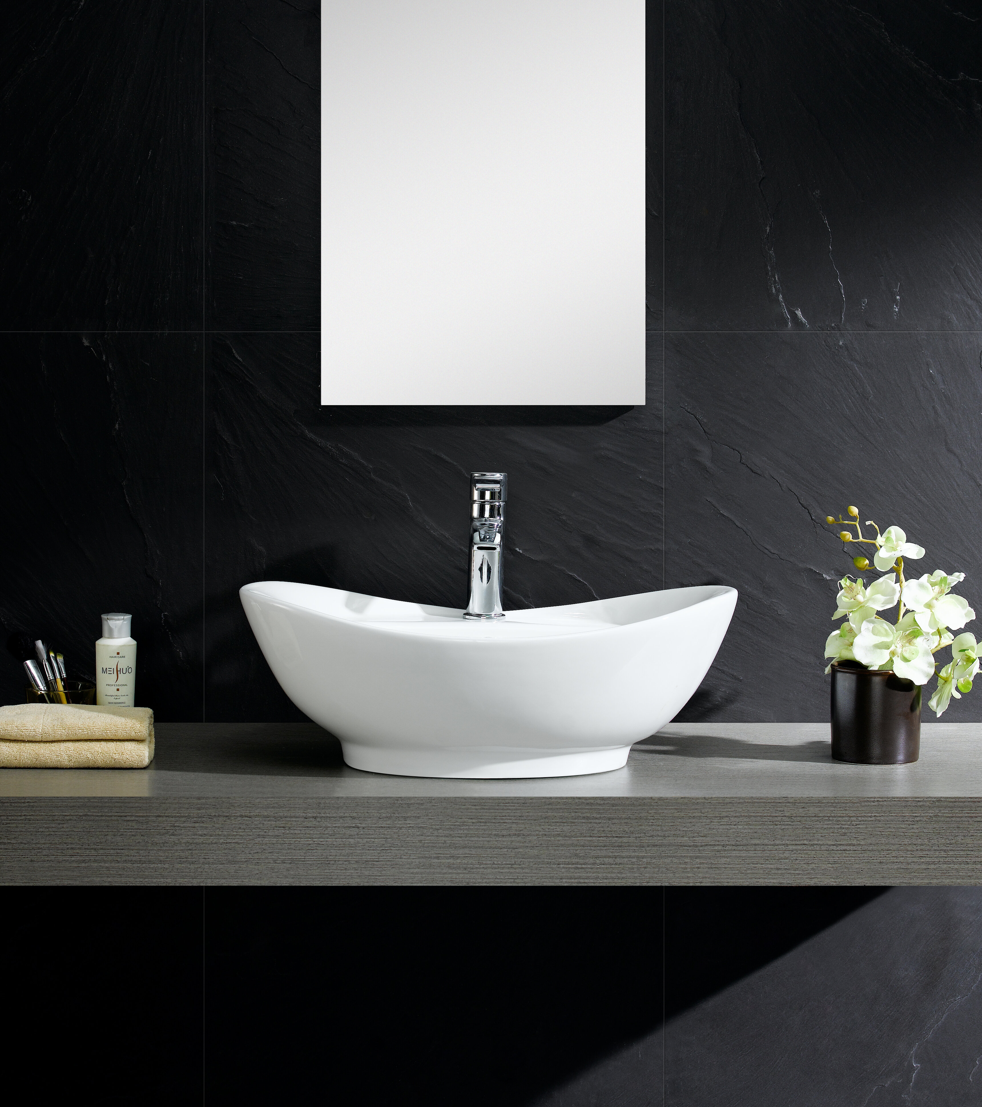 Modern Ceramic Oval Vessel Bathroom Sink
