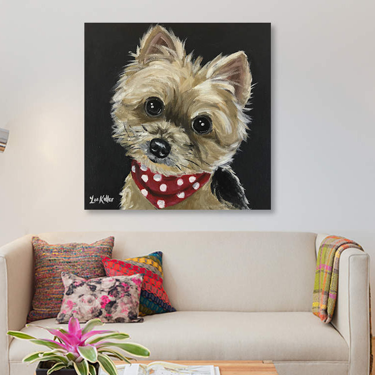 East Urban Home Yorkie Wearing Red Bandana Graphic Art Print On Canvas Wayfair