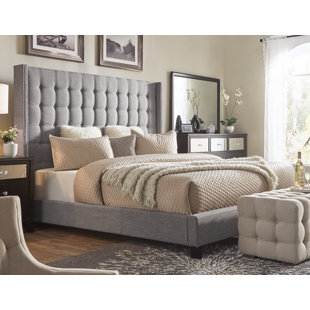 Luxullian Button Tufted Upholstered Wingback Headboard by Rosdorf Park