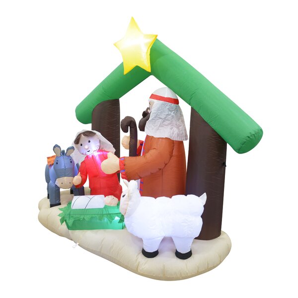 Holiday Time Holy Night Sign Christmas Airblown Inflatable 3 Wise Men 3.5’ Tall