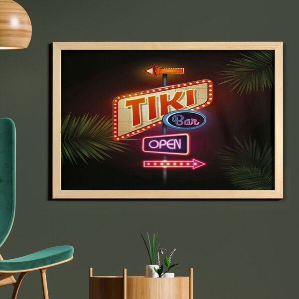 Tiki Bar Aloha Tin Poster Sign Beach Restaurant Man Cave Vintage Rustic Look E 
