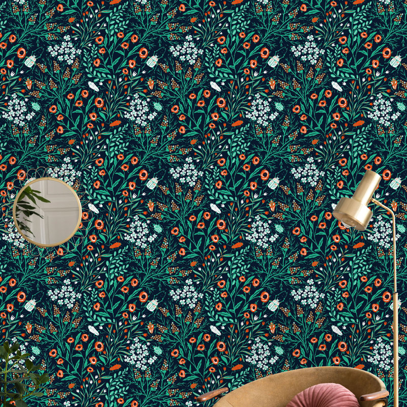 Bayou Breeze Barnhill Beetles And Leaves 16 67 L X 25 W Peel And Stick Wallpaper Roll Wayfair Palmetto peel and stick wallpaper by @nextwall. barnhill beetles and leaves 16 67 l x 25 w peel and stick wallpaper roll