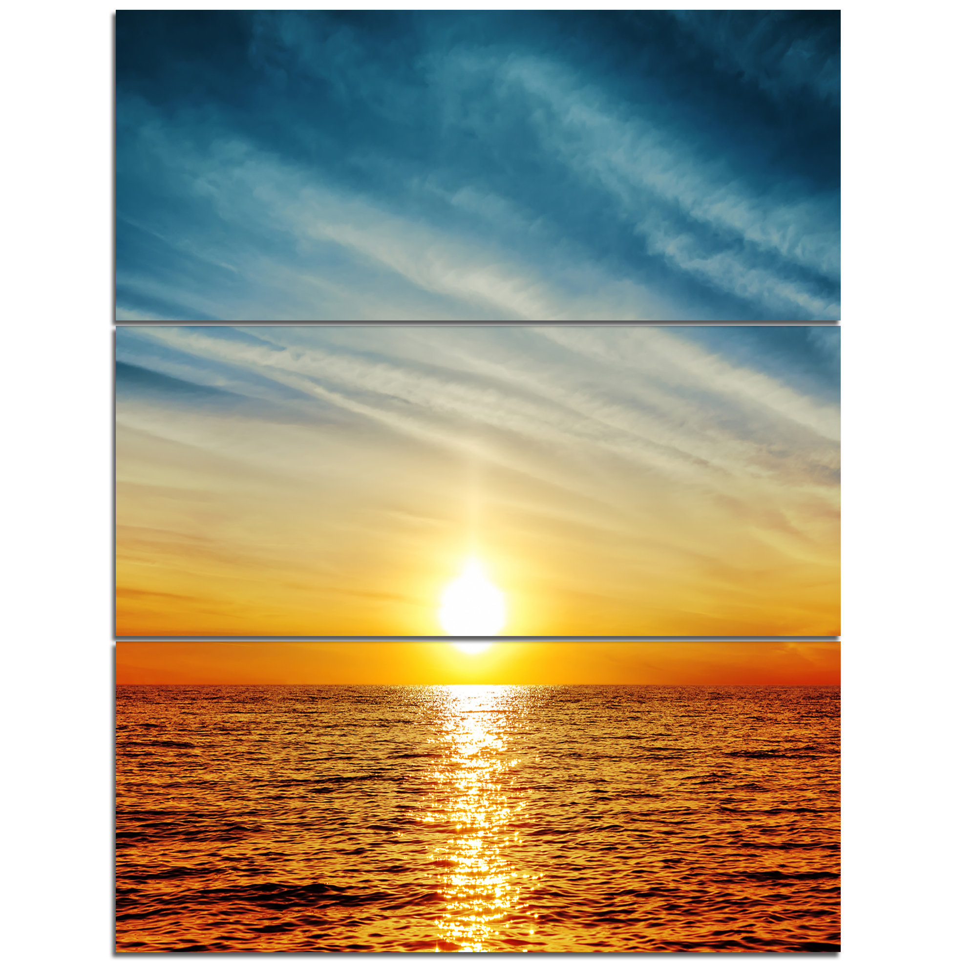 Designart Brilliant Texture Of Sea Currents 3 Piece Graphic Art On Wrapped Canvas Set Wayfair