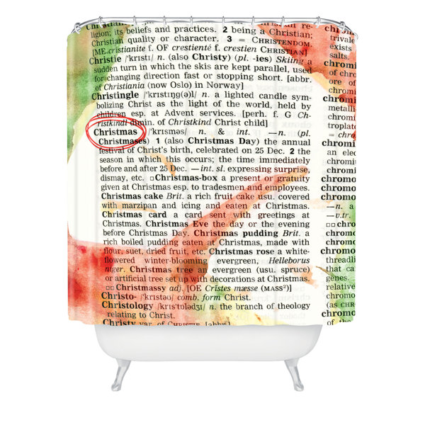 East Urban Home Christmas Dictionary Art Single Shower  