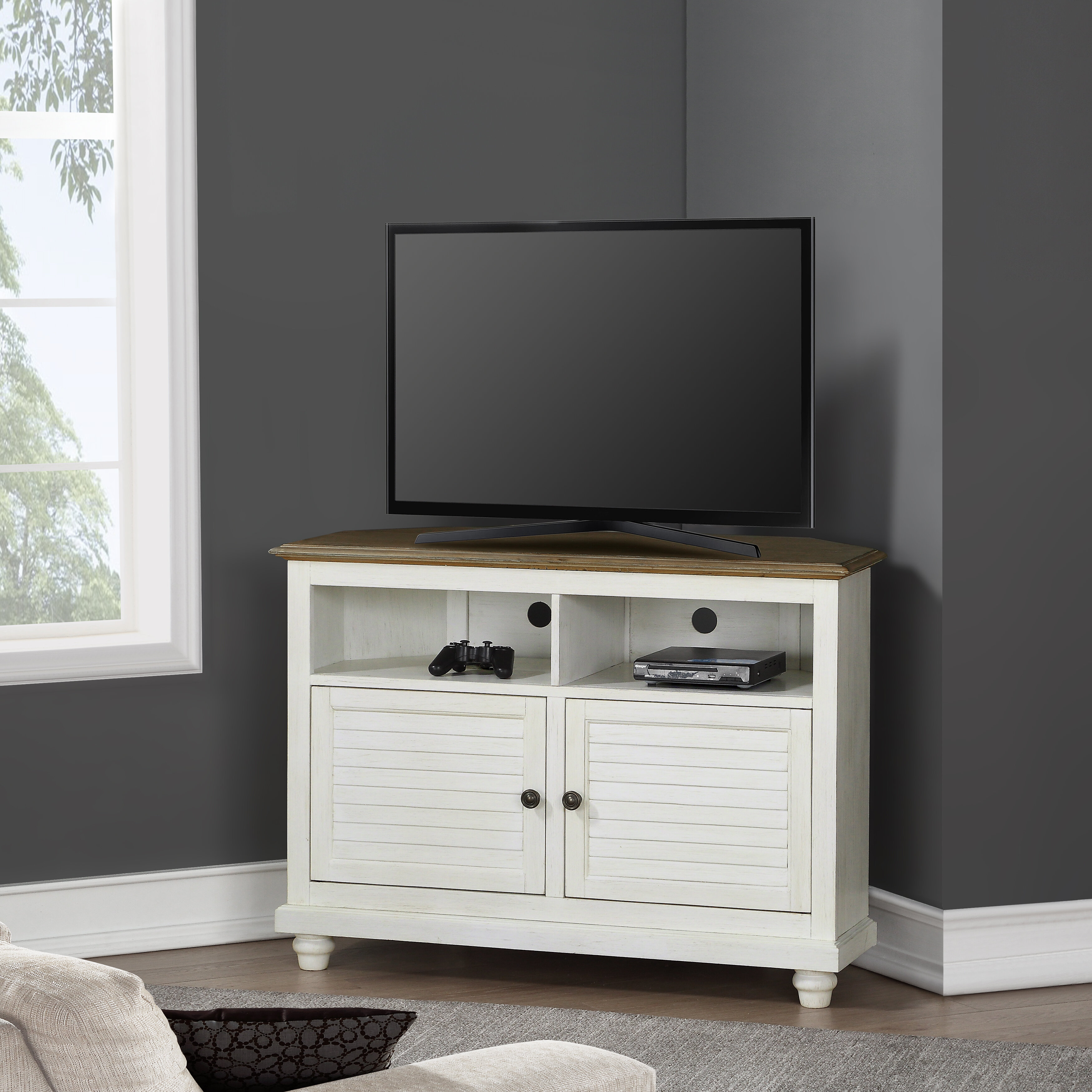 Featured image of post White Tv Stand Wood Top / This tv stand is rendered from reclaimed wood with beveled edges.