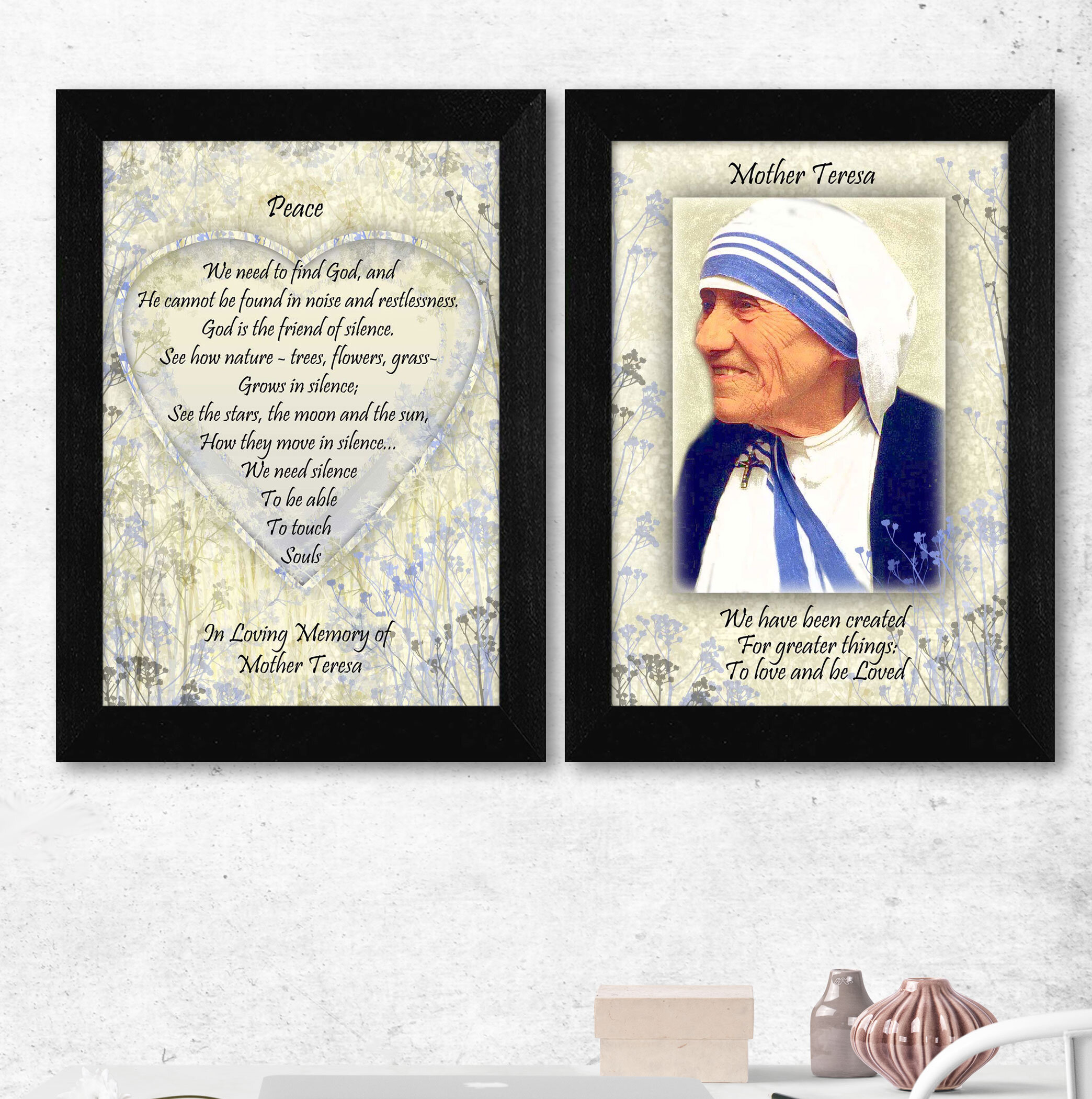 Red Barrel Studio Peace Mother Teresa Quotes By Kathryn Barnes 2 Piece Picture Frame Graphic Art Wayfair