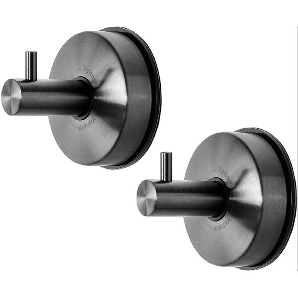 Vacuum Stainless Steel Suction Cup Double Hook Bathroom Wall Hanger Kitchen Rack 