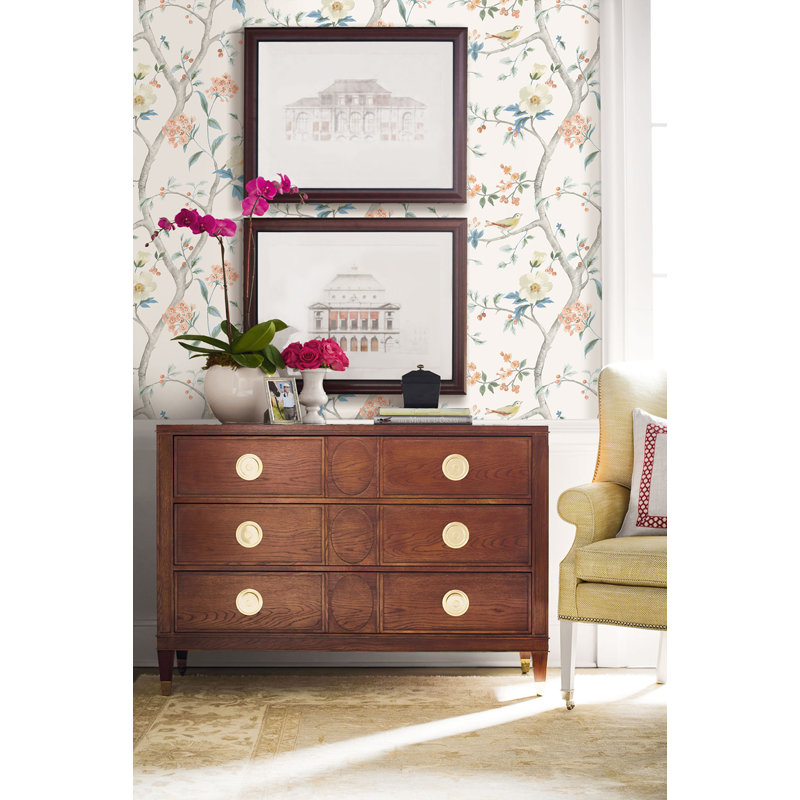 Lillian August Shoreline Floral Wallpaper Double Roll by Lillian August