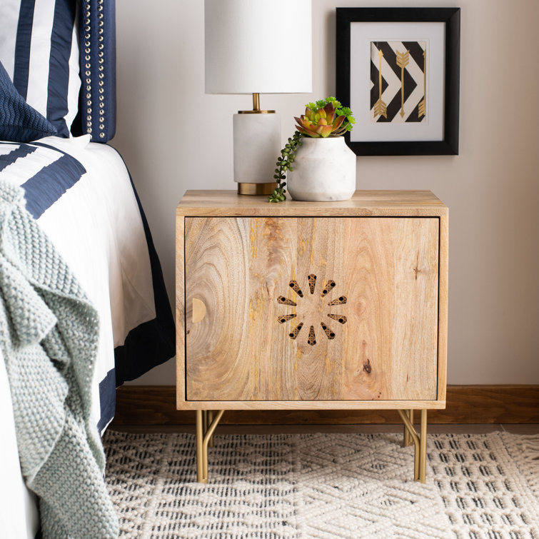 dakota fields cornell solid wood nightstand in natural reviews wayfair