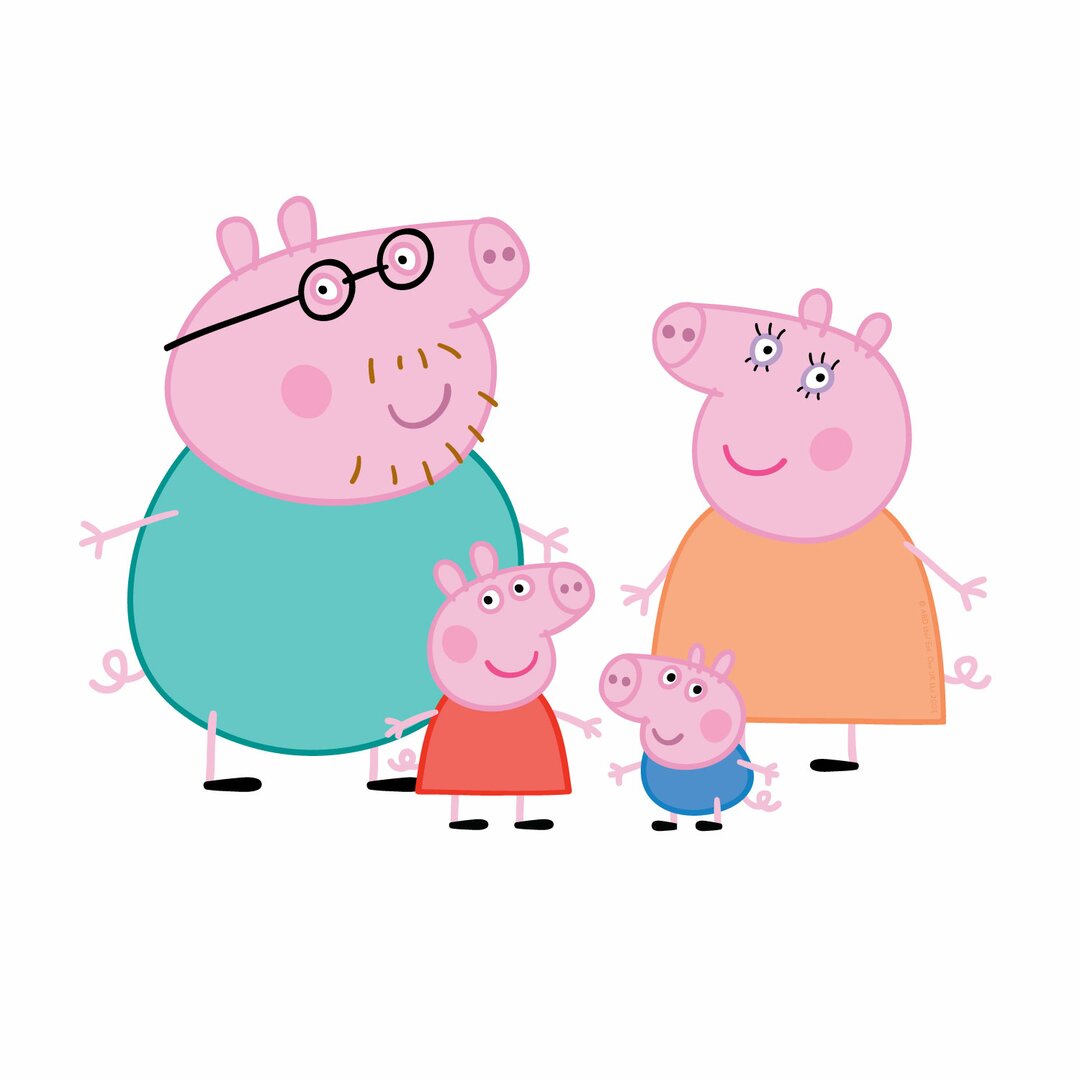 Peppa and Family Wall Sticker black