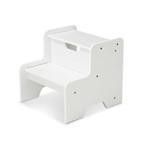 white step stool with storage