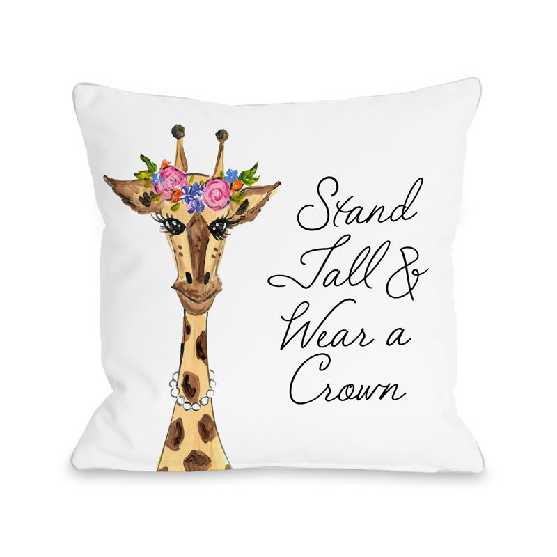 Latitude Run Brumback Stand Tall Giraffe Throw Pillow Wayfair