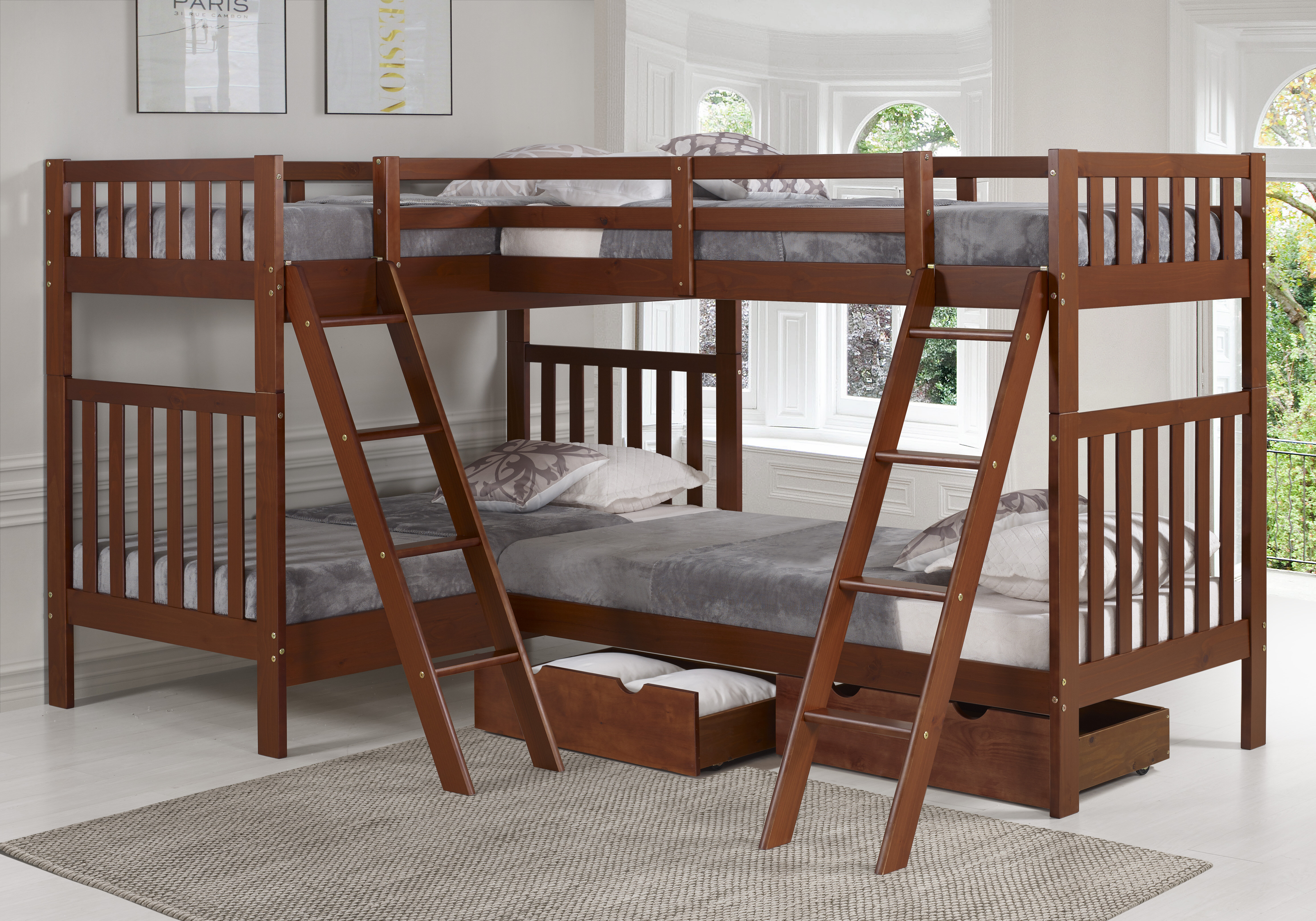 Alcott Hill Ratcliff Twin L Shaped Bunk Bed With Drawers Wayfair