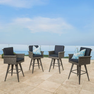 Ballew Wicker Barstool (Set of 4) by