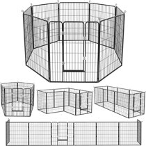 RV Dog Fence Exercise Pen with Doors Yard. OFIKA Bold Metal Dog Playpen for Medium/Small Animals Pet Puppy Outdoor Playpen Pen for Outdoor 8 Panels 24/32”/40” Height x 32 Width Indoor Camping 