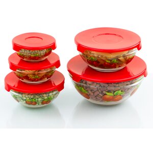 Stackable Glass 5 Container Food Storage Set
