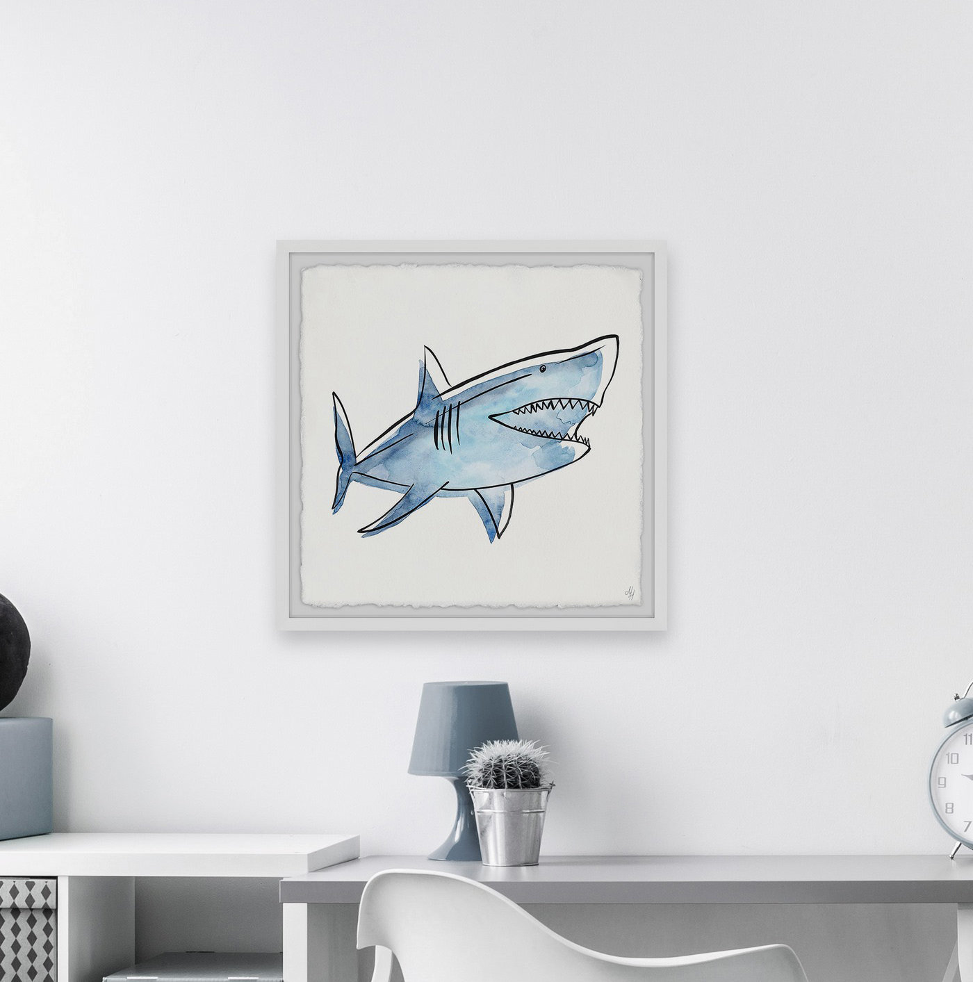 Isabelle Max Chesney Big Shark Framed Art Wayfair
