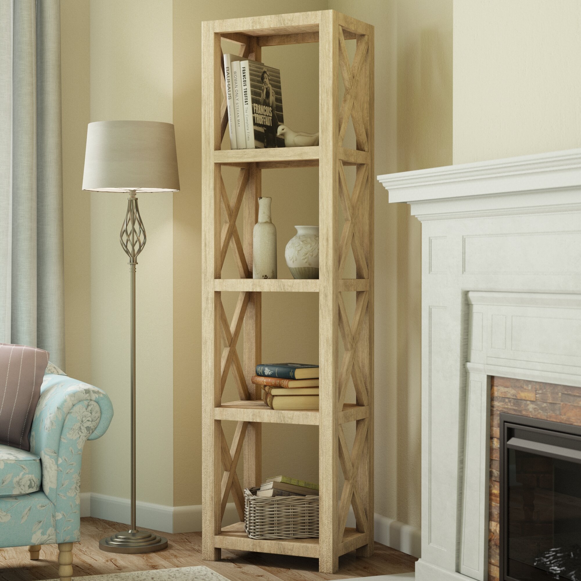 Alcott Hill Orben 75 H X 20 W Solid Wood Etagere Bookcase Reviews Wayfair