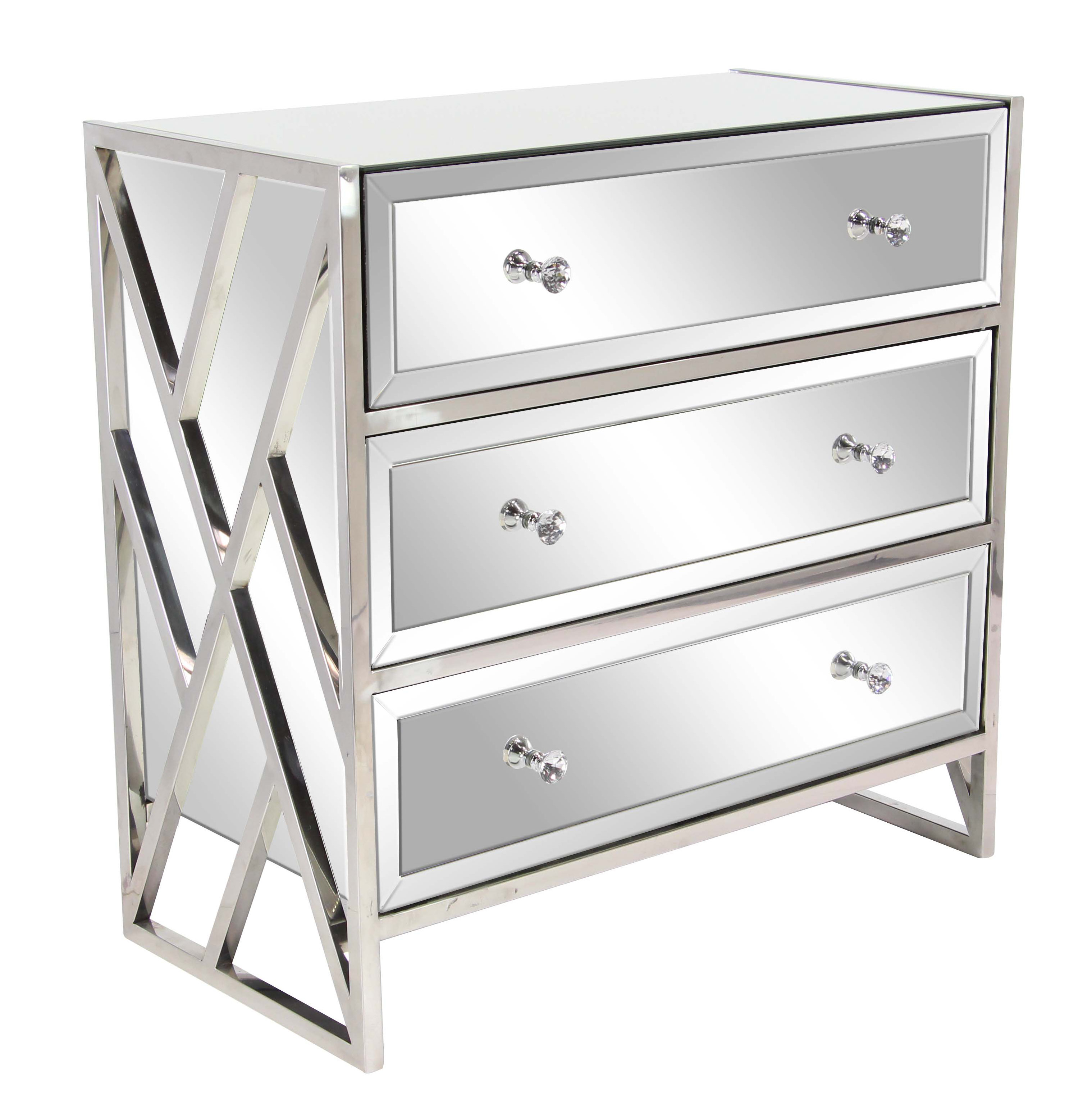 Everly Quinn Jazelle Modern Mirrored 3 Drawer Accent Chest Wayfair Recently Viewed