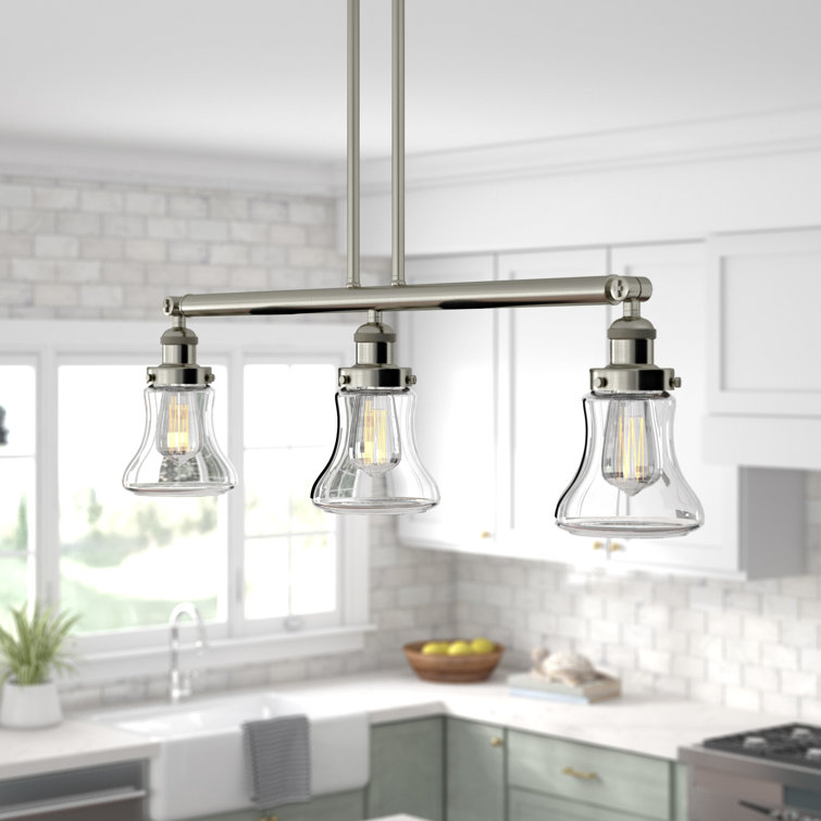 Beachcrest Home Nardone 3 Light Kitchen Island Bell Pendant Reviews Wayfair