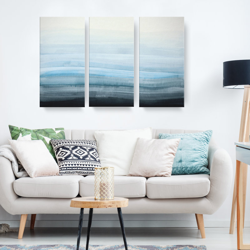Coastal Mist 3 Piece Wrapped Canvas Painting Print Set Reviews